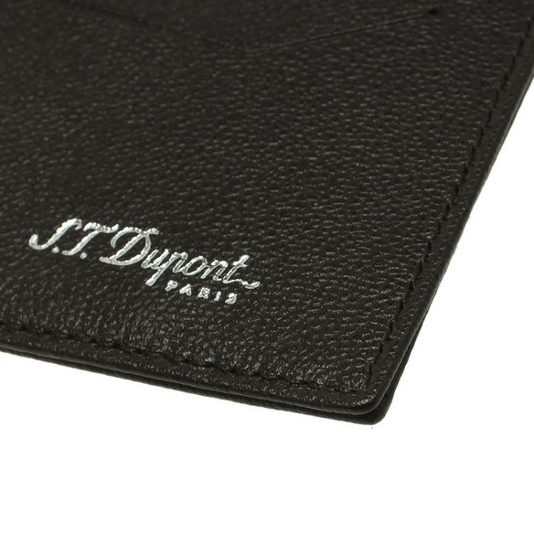 Pre Owned S.T. Dupont Black Leather Card Holder 4CC