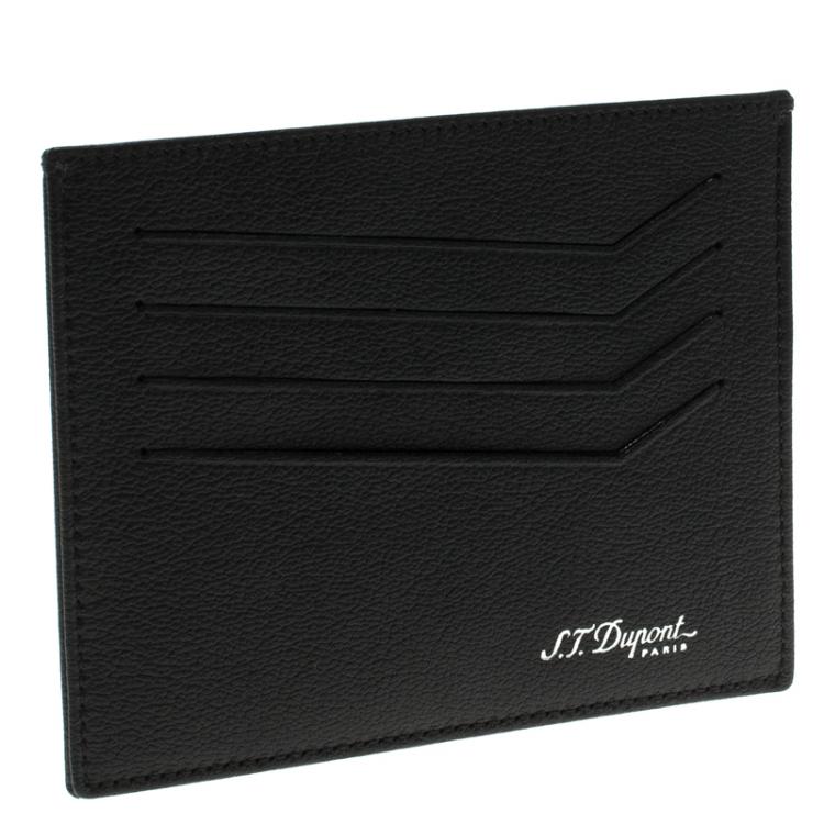 Pre Owned S.T. Dupont Black Leather Card Holder 4CC