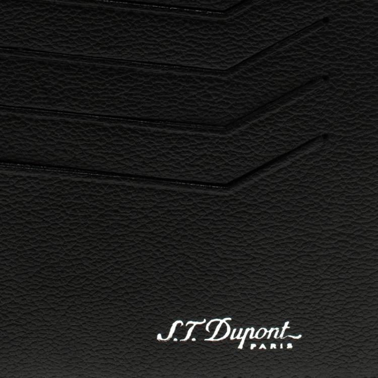 Pre Owned S.T. Dupont Black Leather Card Holder 4CC