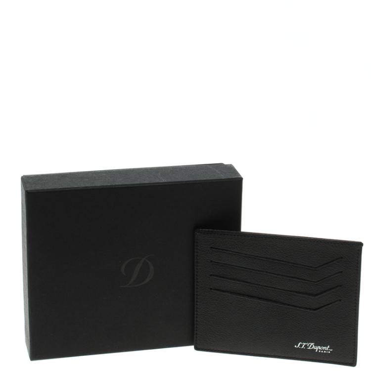 Pre Owned S.T. Dupont Black Leather Card Holder 4CC