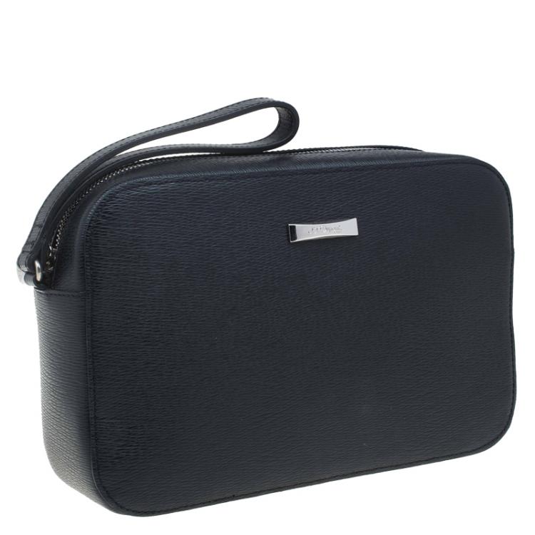 Pre Owned St Dupont Black Leather Pouch