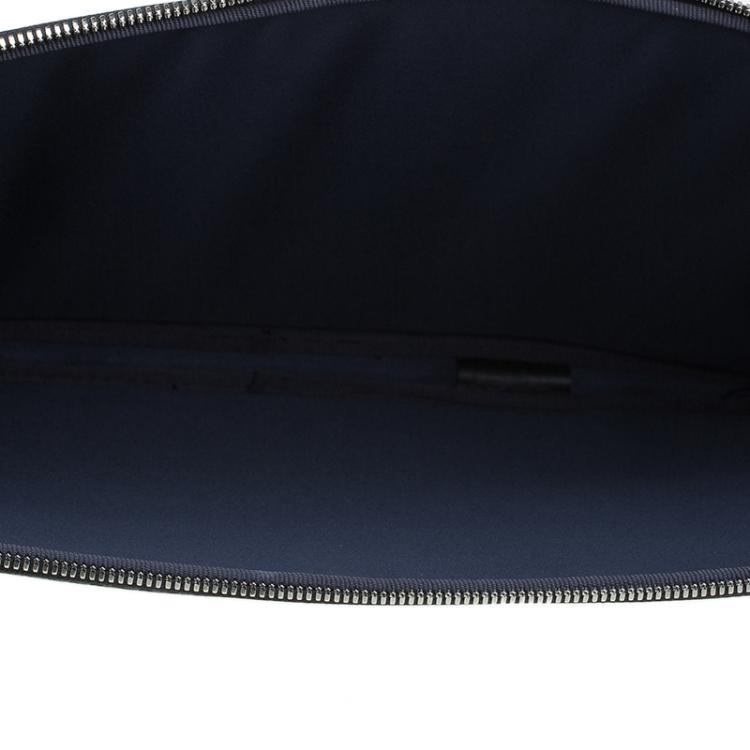 Pre Owned S.T. Dupont Black Leather Carbone Laptop Case