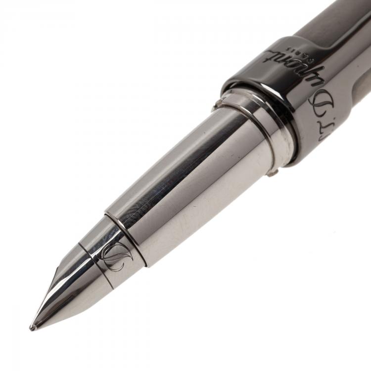 Pre Owned S.T. Dupont Grey Defi Titanium Fountain Pen