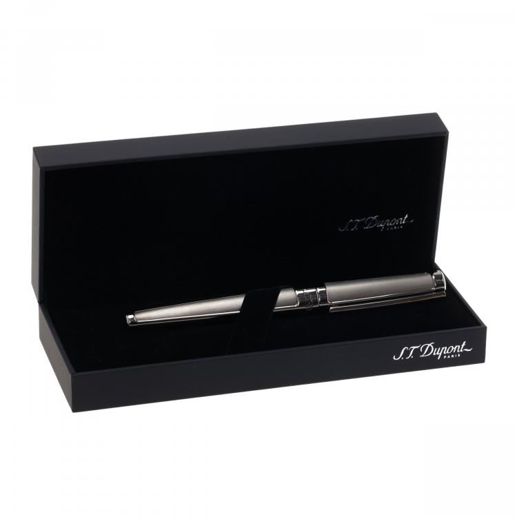 Pre Owned S.T. Dupont Grey Defi Titanium Fountain Pen