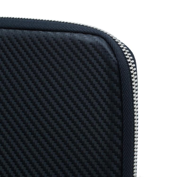 Pre Owned S.T. Dupont Black Leather Carbone Laptop Case Bag