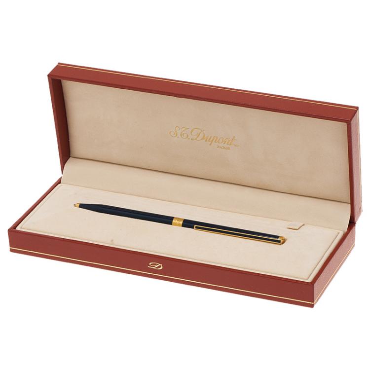 Pre Owned S.T. Dupont Navy Blue Resin Laque de Chine Ballpoint Pen