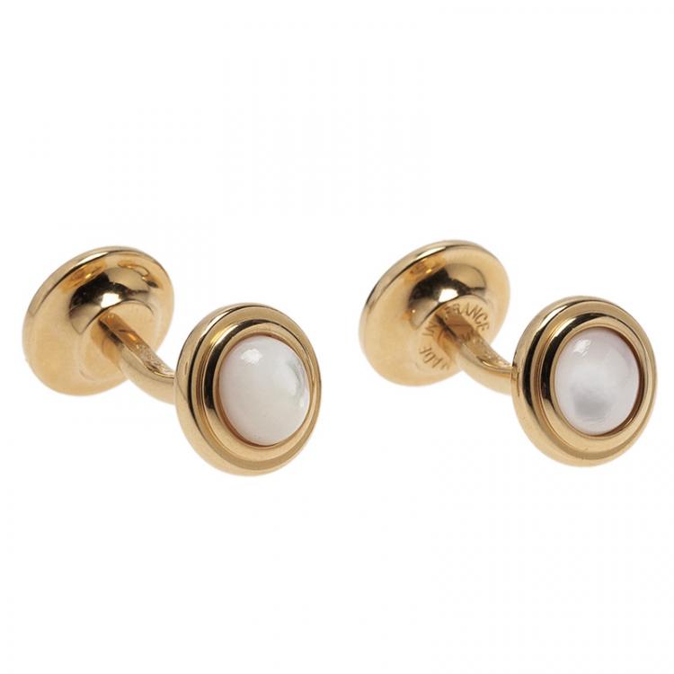 Pre Owned S.T. Dupont Gold-Plated Steel Men's Cufflinks