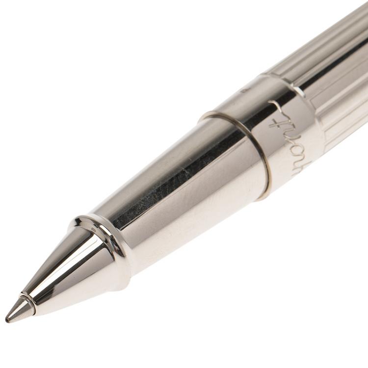 Pre Owned S.T. Dupont Silver Stainless Steel Classic Ballpoint Pen