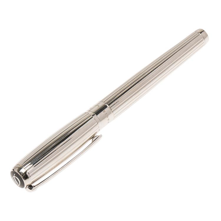 Pre Owned S.T. Dupont Silver Stainless Steel Classic Ballpoint Pen