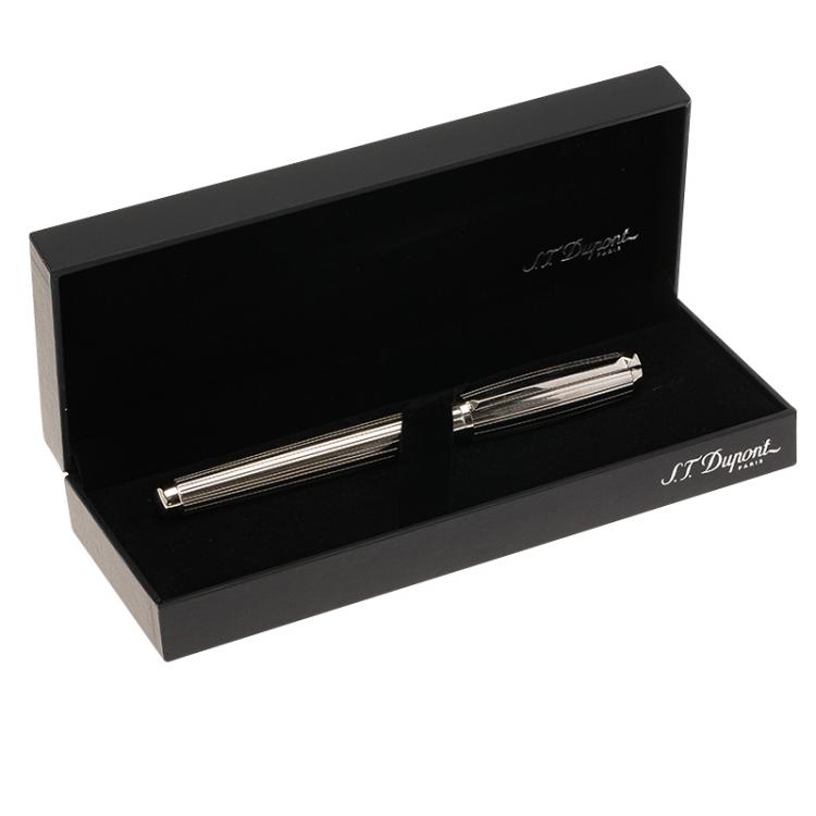 Pre Owned S.T. Dupont Silver Stainless Steel Classic Ballpoint Pen
