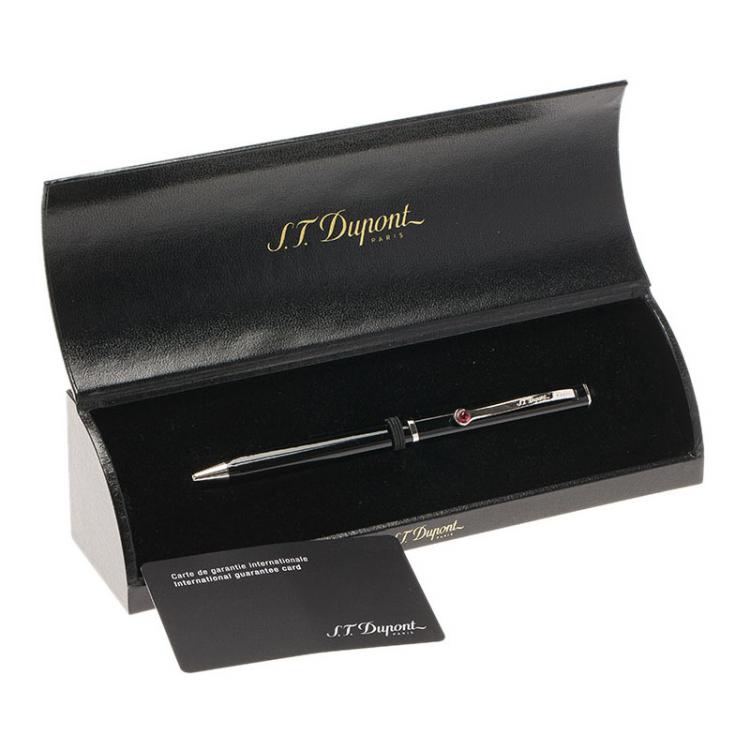 Pre Owned S.T. Dupont Mon Dupont Chic Collection Black Lacquer & Palladium Ballpoint Pen