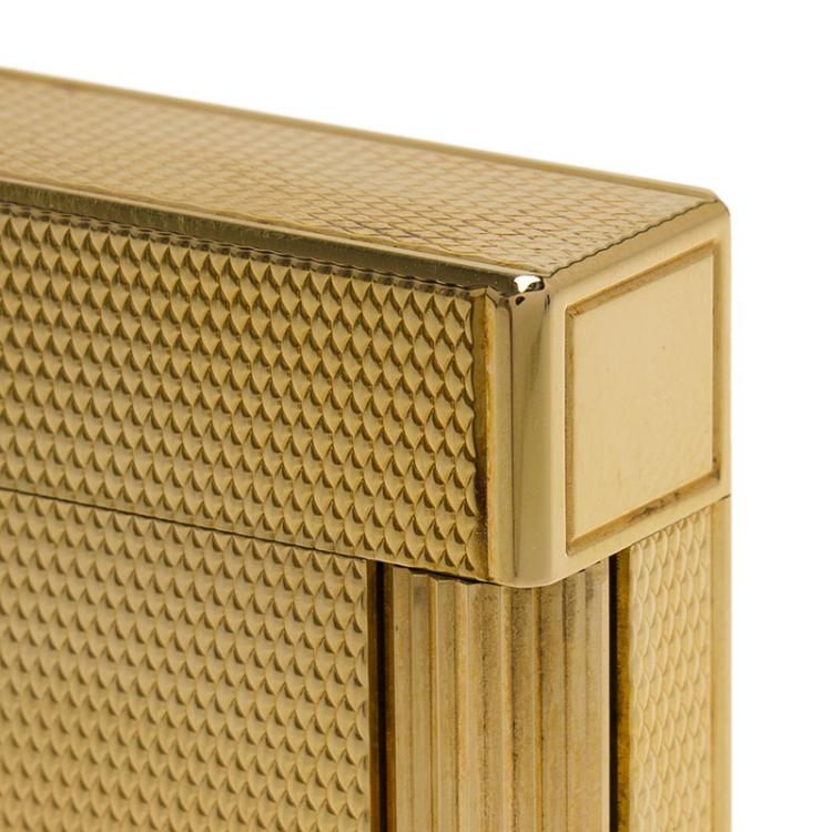 Pre Owned S.T. Dupont Fancy Textured Gold-Plated Classic Lighter