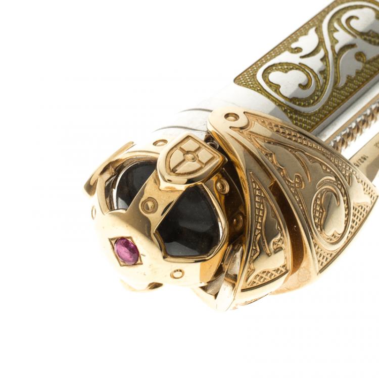 Pre Owned S.T.Dupont White Knight Limited Edition President Fountain Pen, with 18k Gold Nib