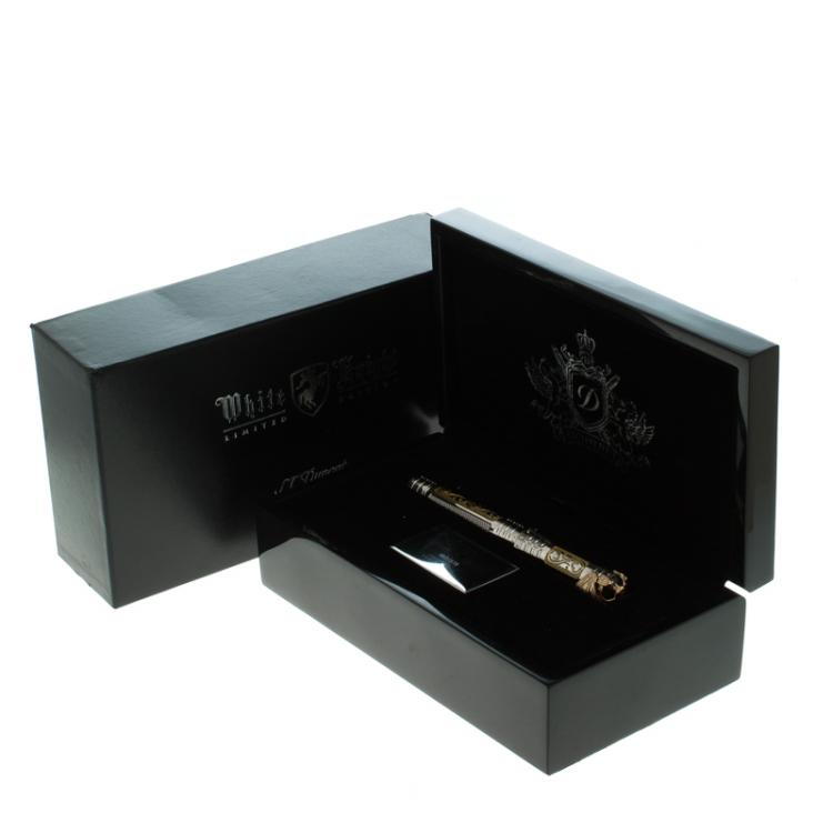 Pre Owned S.T.Dupont White Knight Limited Edition President Fountain Pen, with 18k Gold Nib