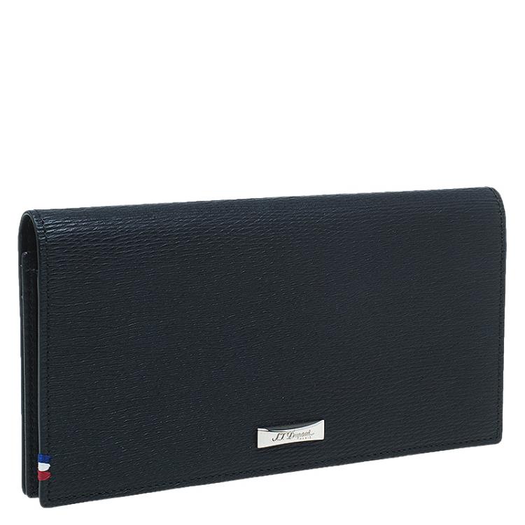 Pre Owned S.T. Dupont Black Leather Bi Fold Wallet