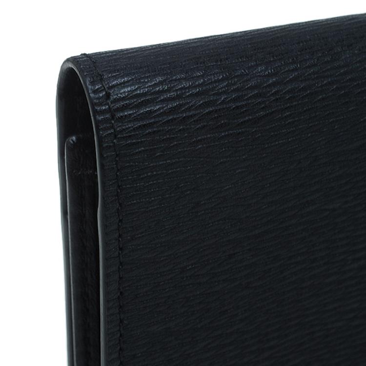 Pre Owned S.T. Dupont Black Leather Bi Fold Wallet
