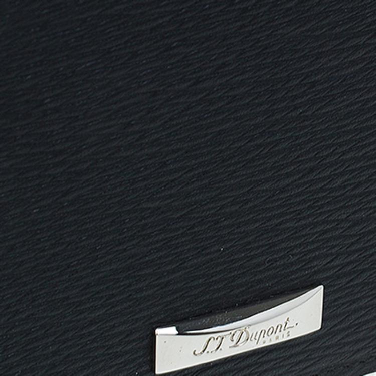 Pre Owned S.T. Dupont Black Leather Bi Fold Wallet