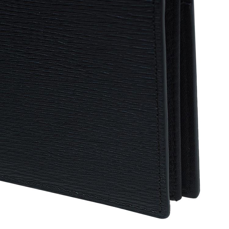 Pre Owned S.T. Dupont Black Leather Bi Fold Wallet