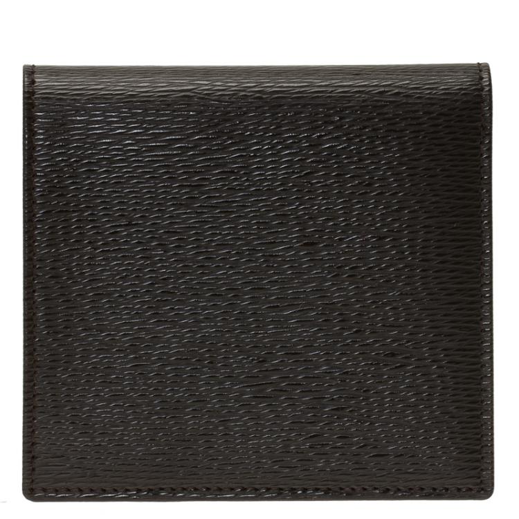 Pre Owned S.T. Dupont Brown Leather Bi Fold Wallet
