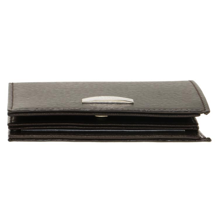Pre Owned S.T. Dupont Brown Leather Bi Fold Wallet