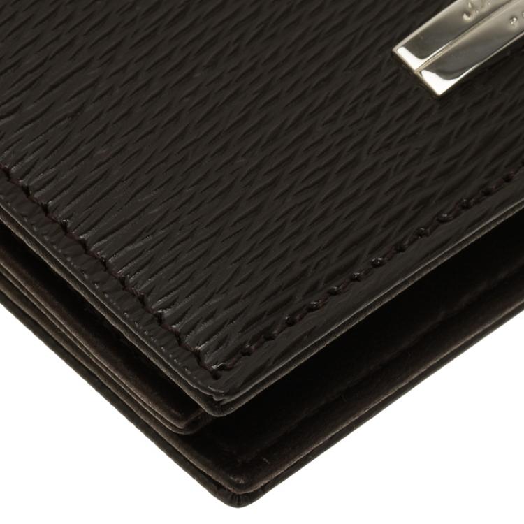 Pre Owned S.T. Dupont Brown Leather Bi Fold Wallet