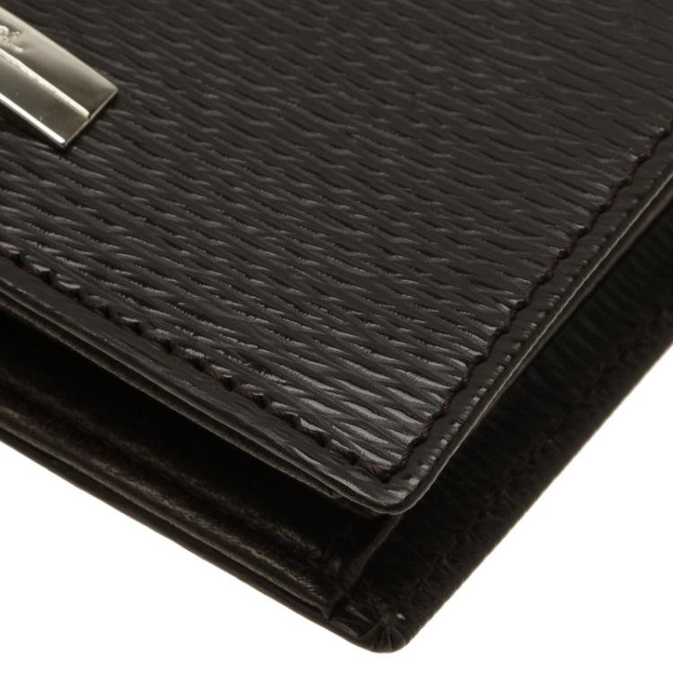Pre Owned S.T. Dupont Brown Leather Bi Fold Wallet