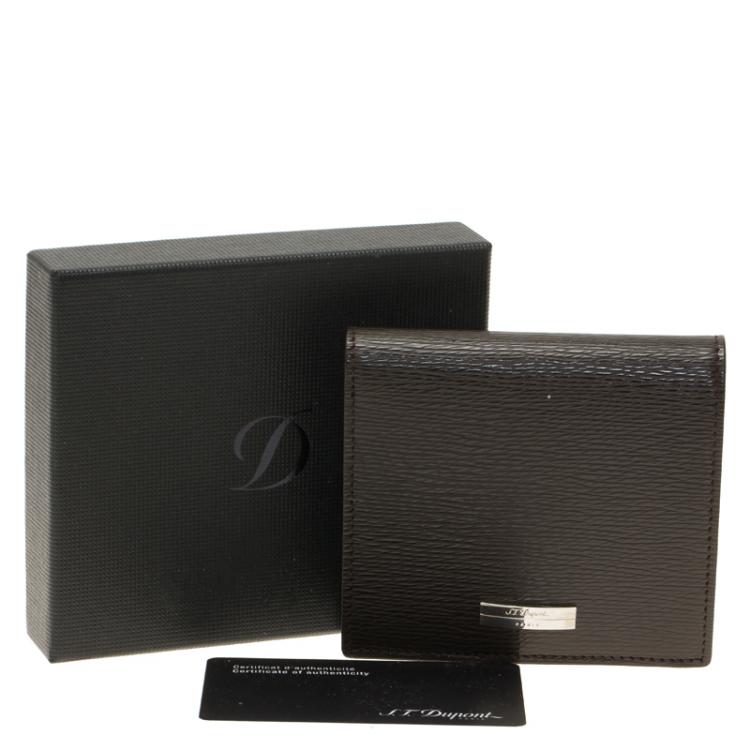 Pre Owned S.T. Dupont Brown Leather Bi Fold Wallet