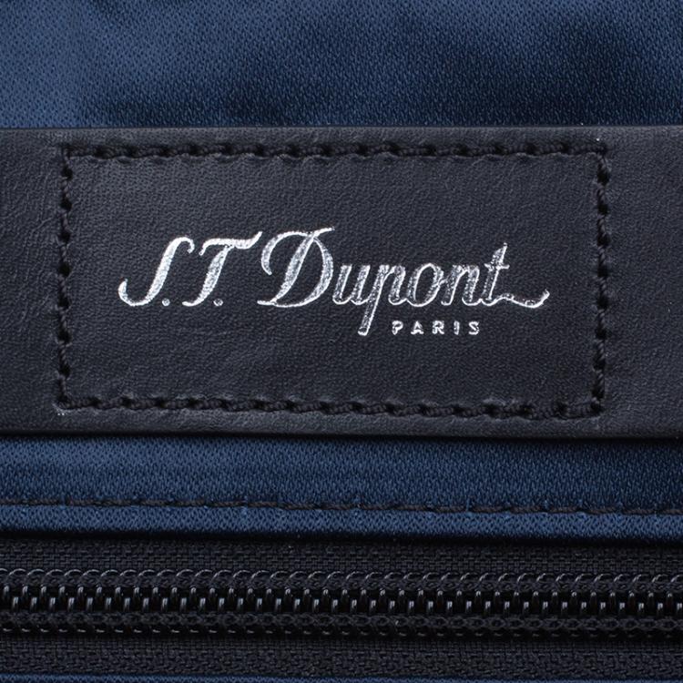 Pre Owned S.T. Dupont Black Textured Leather Laptop Bag w/ Battery Pouch
