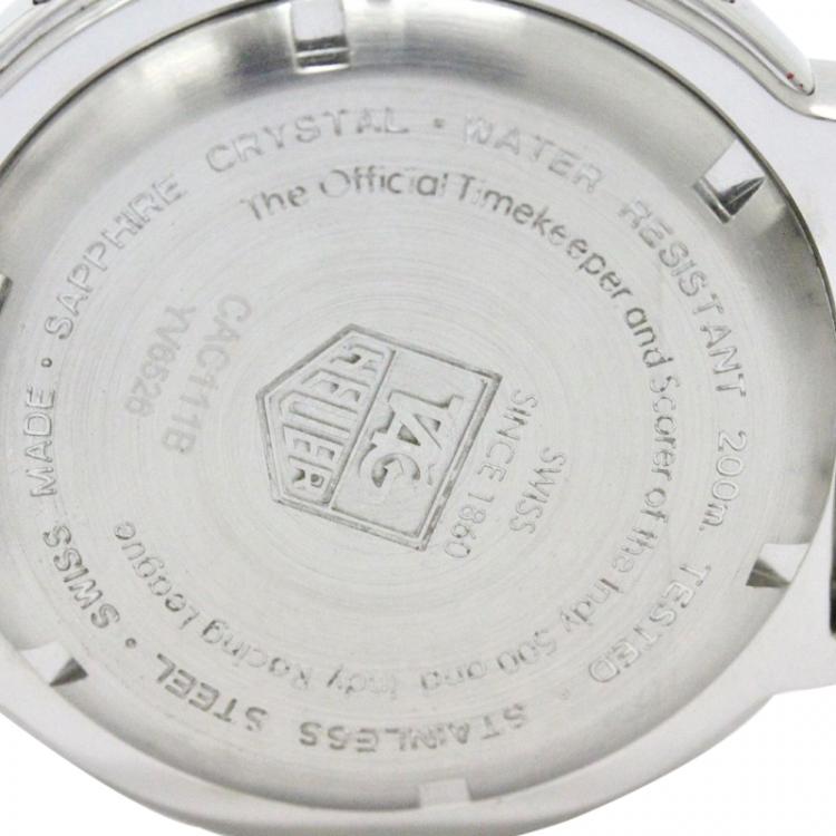 Pre Owned Tag Heuer Black Stainless Steel Formula 1 Indy 500 Men's Wristwatch 42MM