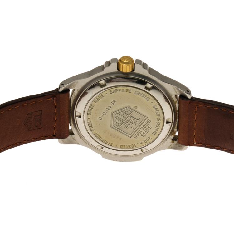 Pre Owned Tag Heuer Silver Stainless Steel Professional Men's Wristwatch 40MM