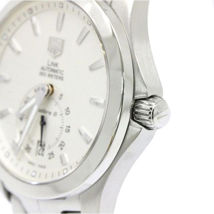 Pre Owned Tag Heuer Silver Stainless Steel Link Men's Wristwatch 39MM