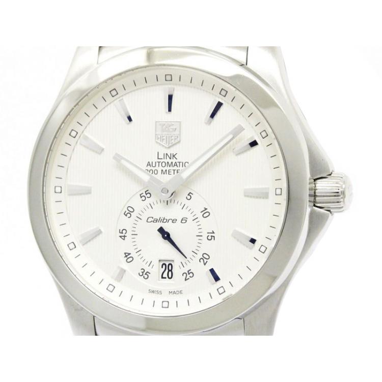 Pre Owned Tag Heuer Silver Stainless Steel Link Men's Wristwatch 39MM