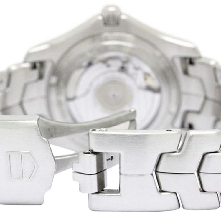 Pre Owned Tag Heuer Silver Stainless Steel Link Men's Wristwatch 39MM