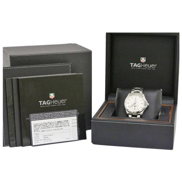 Pre Owned Tag Heuer Silver Stainless Steel Link Men's Wristwatch 39MM