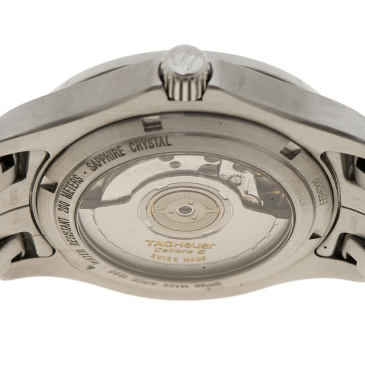 Pre Owned Tag Heuer White Stainless Steel Link Automatic WJF211B Men's Wristwatch 39MM 
