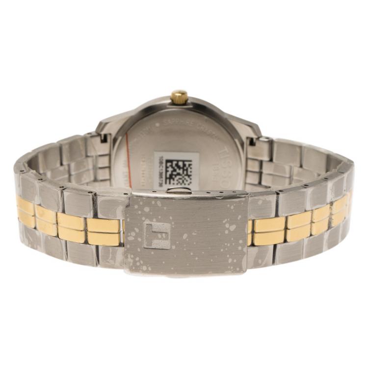 Pre Owned Tissot Silver Gold-Plated Stainless Steel PR100 Men's Wristwatch 38MM