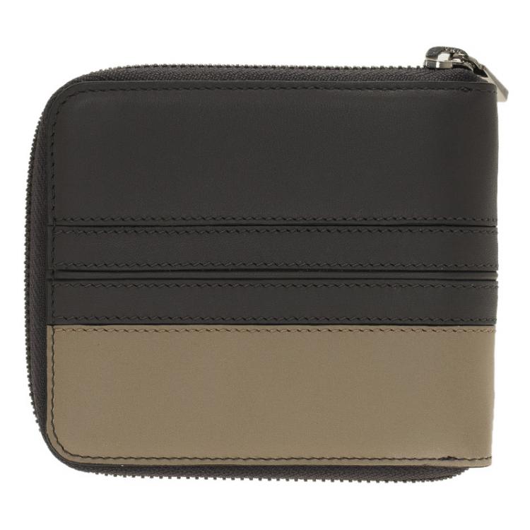 Pre Owned Tod's Two Tone Leather Zip-Around Compact Wallet 