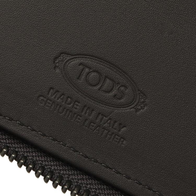 Pre Owned Tod's Two Tone Leather Zip-Around Compact Wallet 