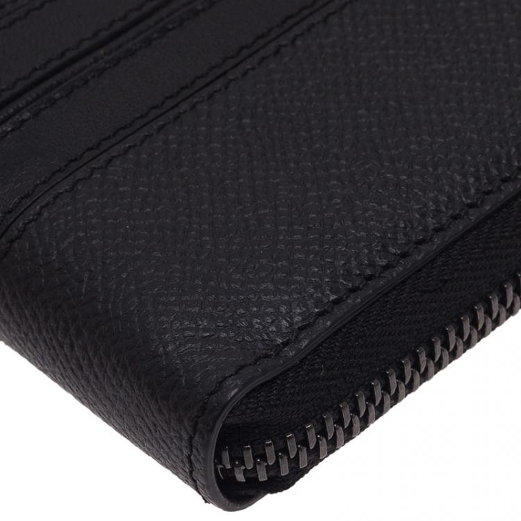 Pre Owned Tod's Black Leather Zip-Around Compact Wallet