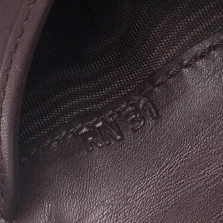 Pre Owned Tod's Dark Brown and Mustard Leather Zip-Around Compact Wallet 