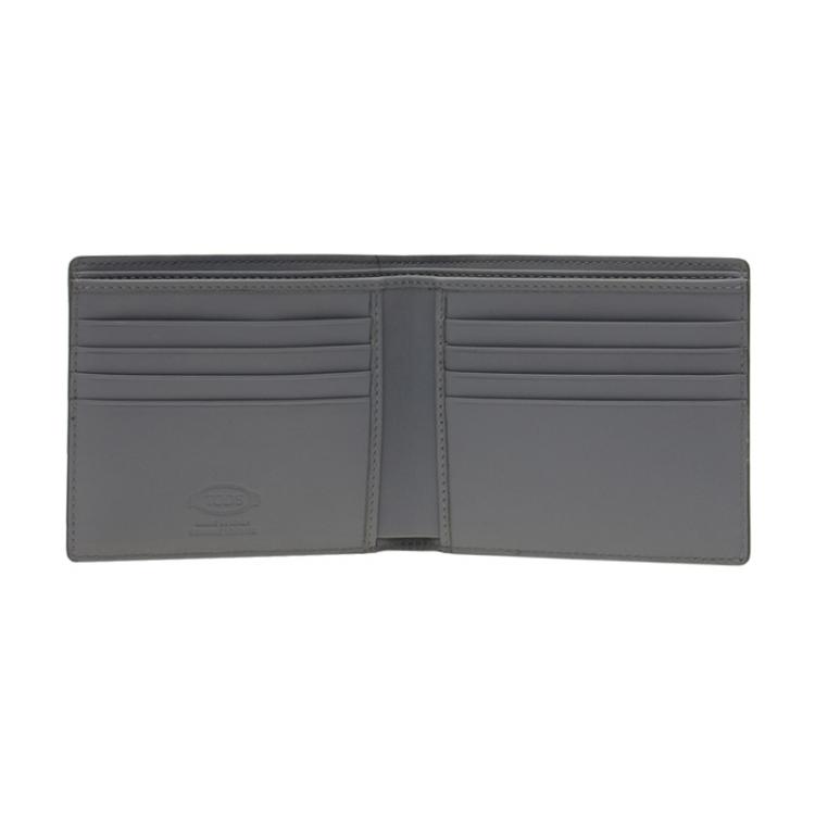 Pre Owned Tod's Grey Leather Compact Bifold  Wallet 
