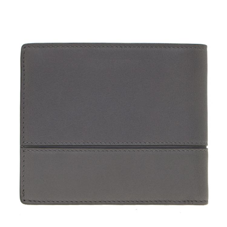 Pre Owned Tod's Grey Leather Compact Bifold  Wallet 