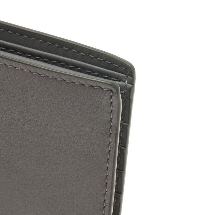 Pre Owned Tod's Grey Leather Compact Bifold  Wallet 