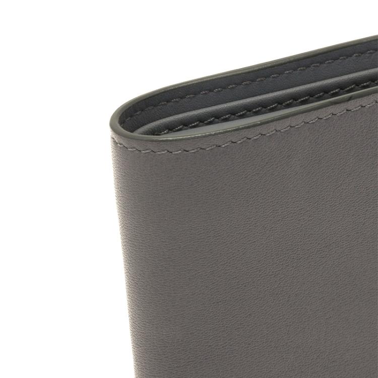 Pre Owned Tod's Grey Leather Compact Bifold  Wallet 