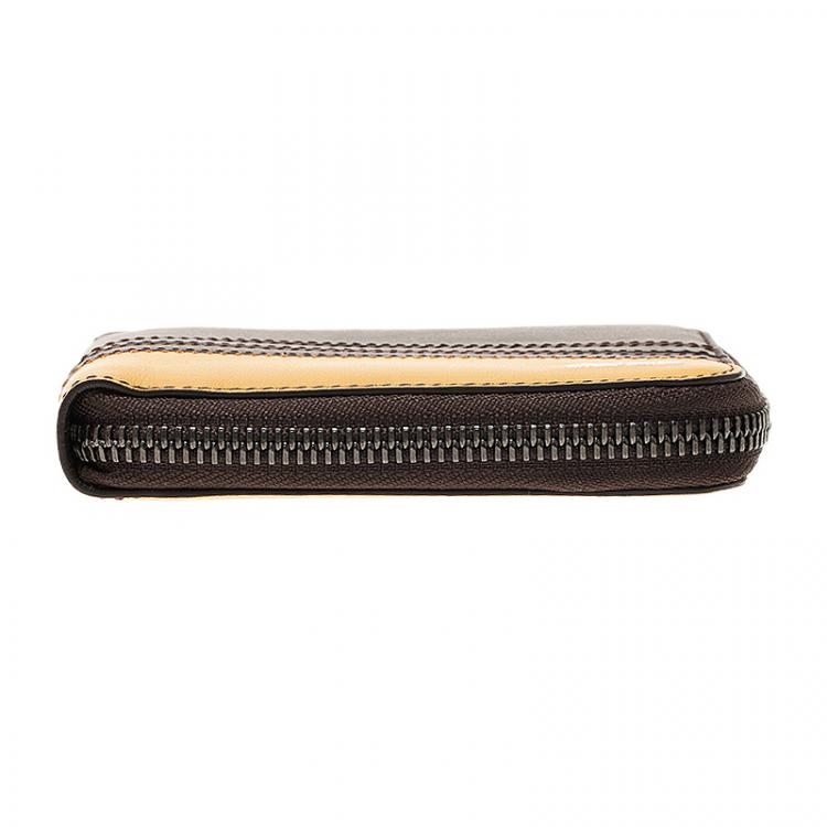Pre Owned Tod's Two Tone Leather Zip Around Wallet 