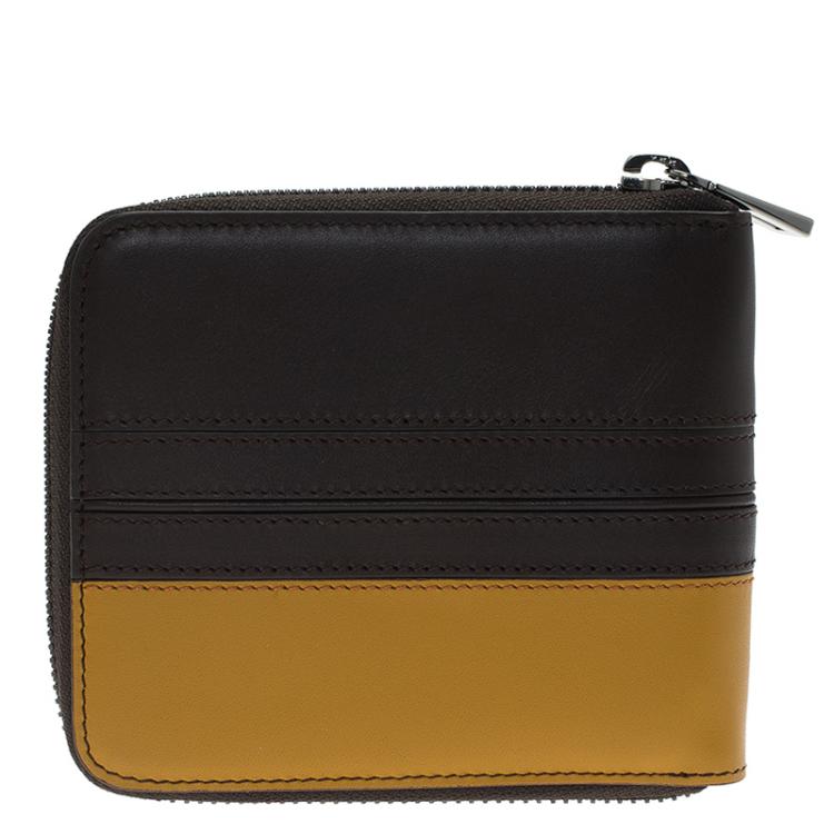 Pre Owned Tod's Two Tone Leather Zip Around Wallet