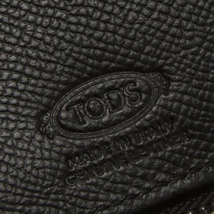 Pre Owned Tod's Black Leather Zip-Around Compact Wallet