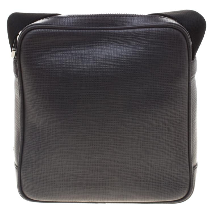 Pre Owned Tod's Grey Leather Double Stripe Reporter Bag