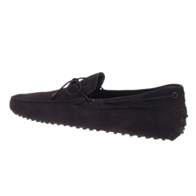 Pre Owned Tod's Black Suede Bow Loafers Size 45.5