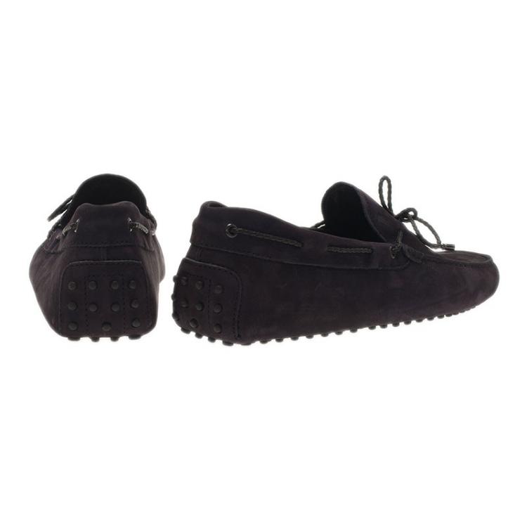 Pre Owned Tod's Black Suede Bow Loafers Size 45.5